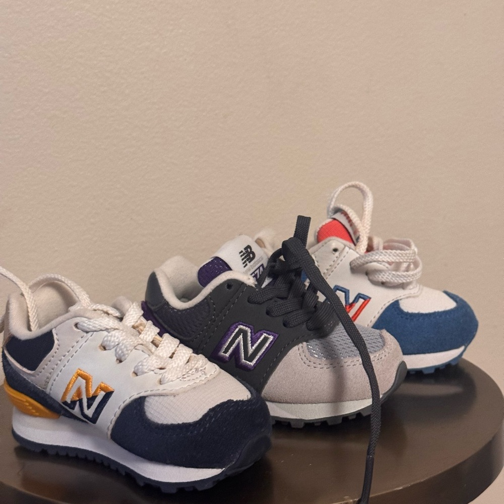 Kids New Balance Retro Runner Sneakers in Navy, Gray & White (Bundle Deal)
